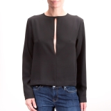 Won Hundred Satin Blouse Women's Clothing S25t2707 (Black)